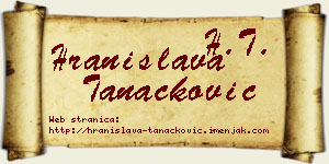 Hranislava Tanacković vizit kartica
